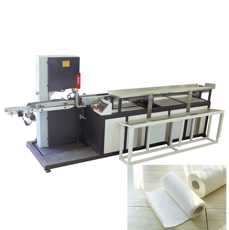 Full Automatic Paper Roll Cutting Machine Toilet Tissue Kitchen Towel Band Saw Cutter High Precision Roll Slitting Equipment