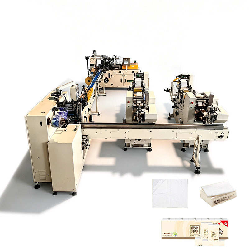 Industrial Grade 1600 Sheets/Min Pocket Tissue Production Line Fully Automatic Handkerchief Tissue Folding Making Machine